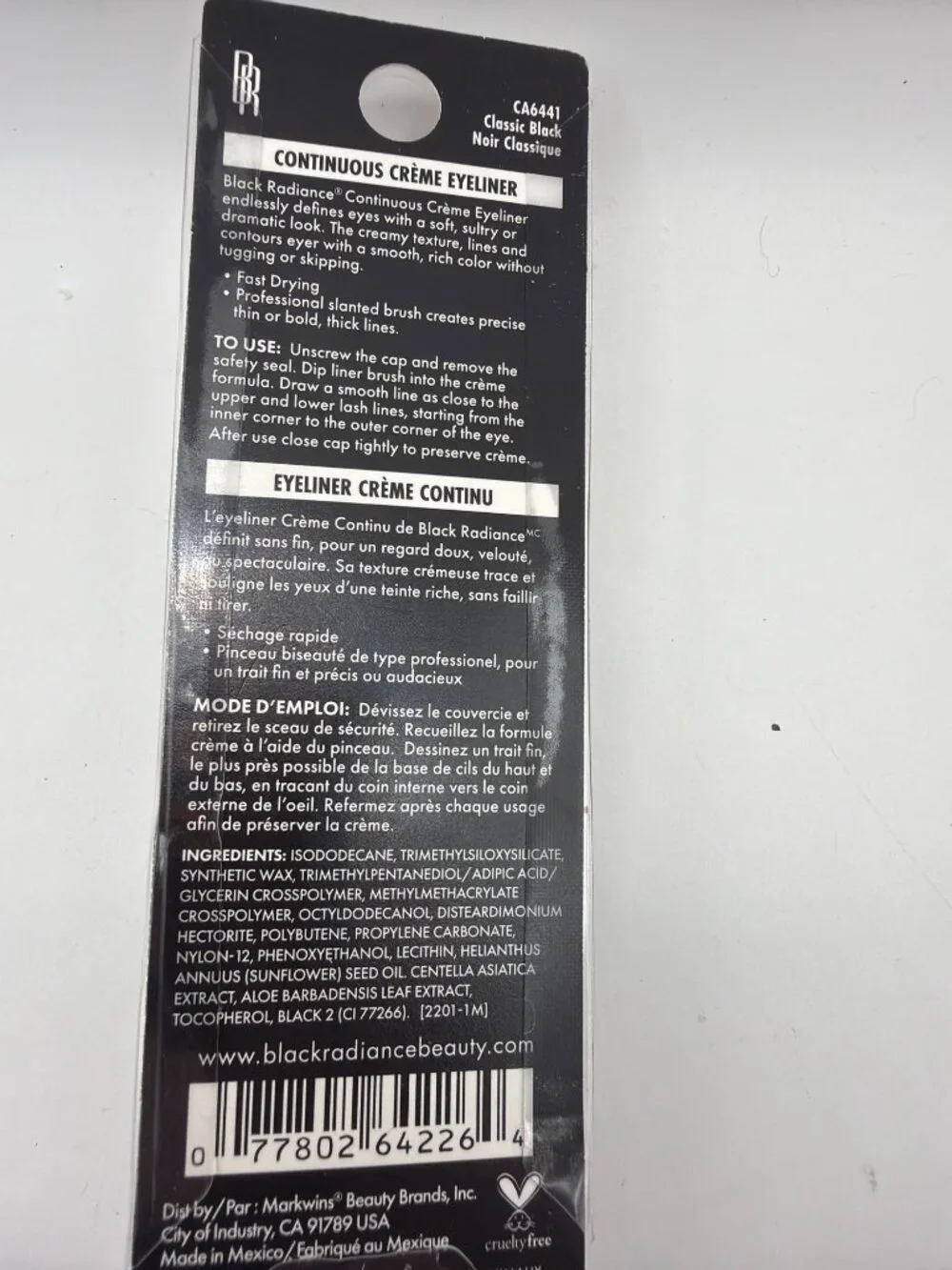 Black Radiance Continuous Crème Eyeliner Classic Black 4.5g Waterproof Long-Last